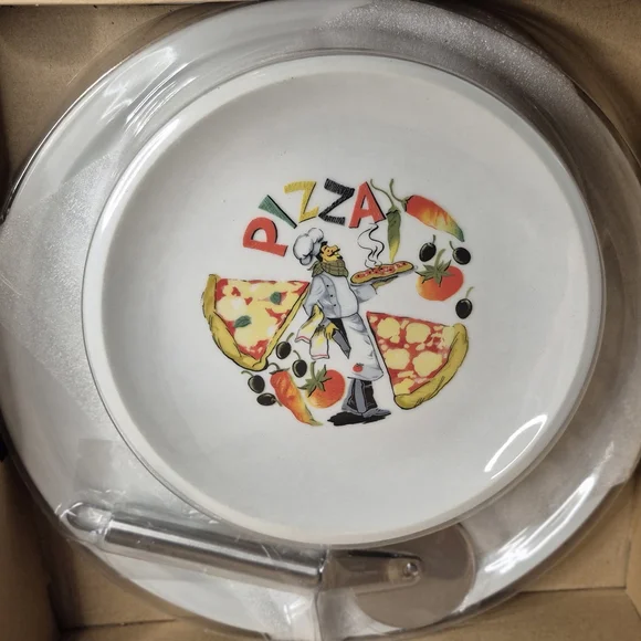 Pizza Plate Dinnerware For 4‎ Place Settings Ceramic - Picture 2 of 4